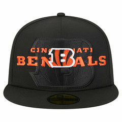 Cincinnati Bengals New Era Overlap Wordmark 59FIFTY Fitted Hat