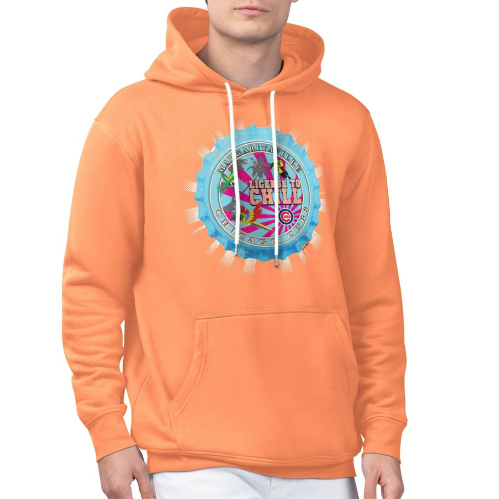 Chicago Cubs Margaritaville Chill Bottle Cap Fleece Pullover Hoodie | MLB Shop