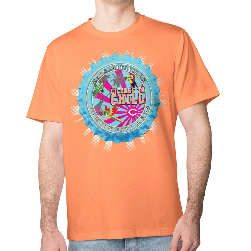 Cincinnati Reds Margaritaville Chill Bottle Cap Classic T-Shirt | MLB Discount