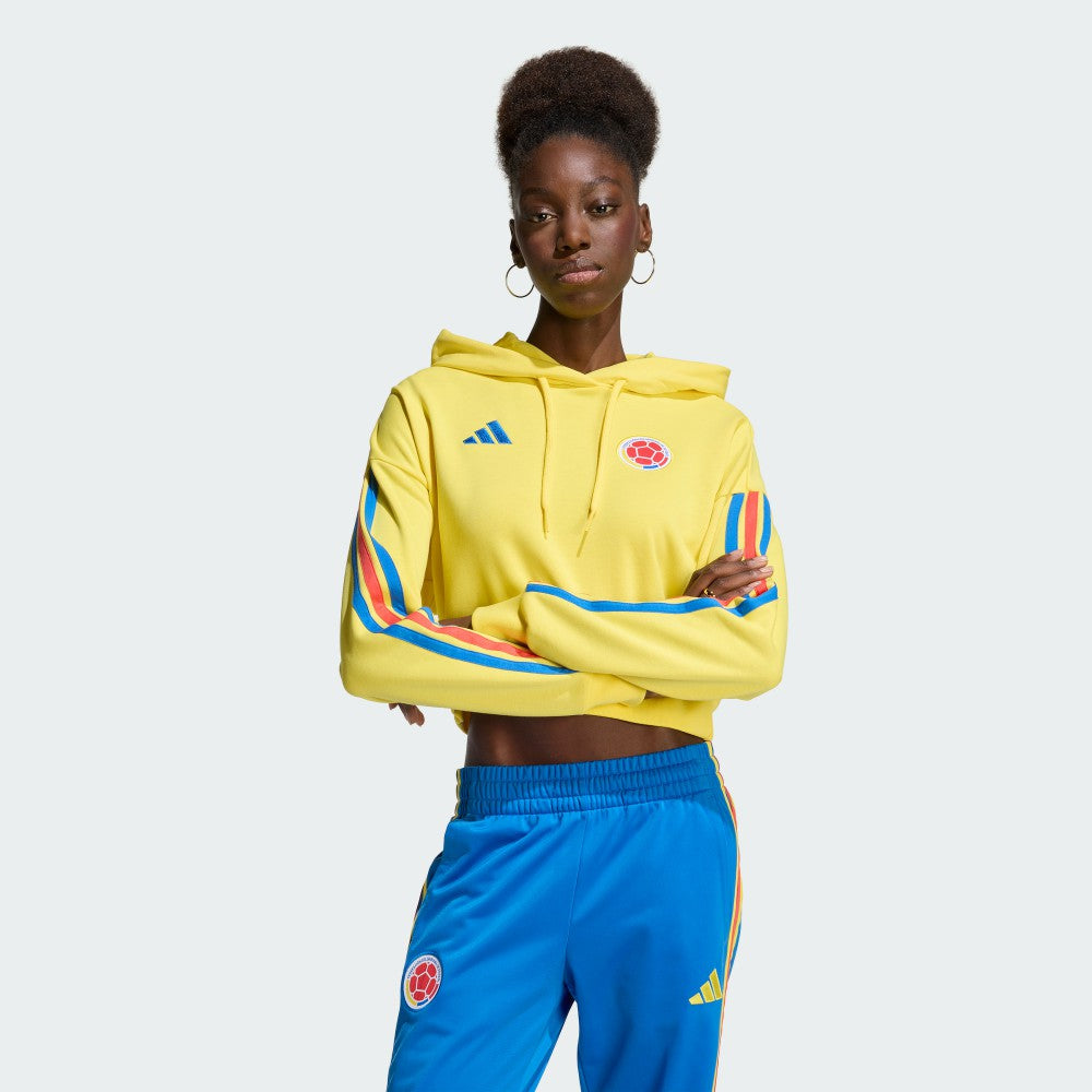 Colombia National Team Women's FIFA x World Cup Alphaskin Cropped Hoodie Yellow - Adidas