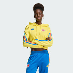 Colombia National Team Women's FIFA x World Cup Alphaskin Cropped Hoodie Yellow - Adidas