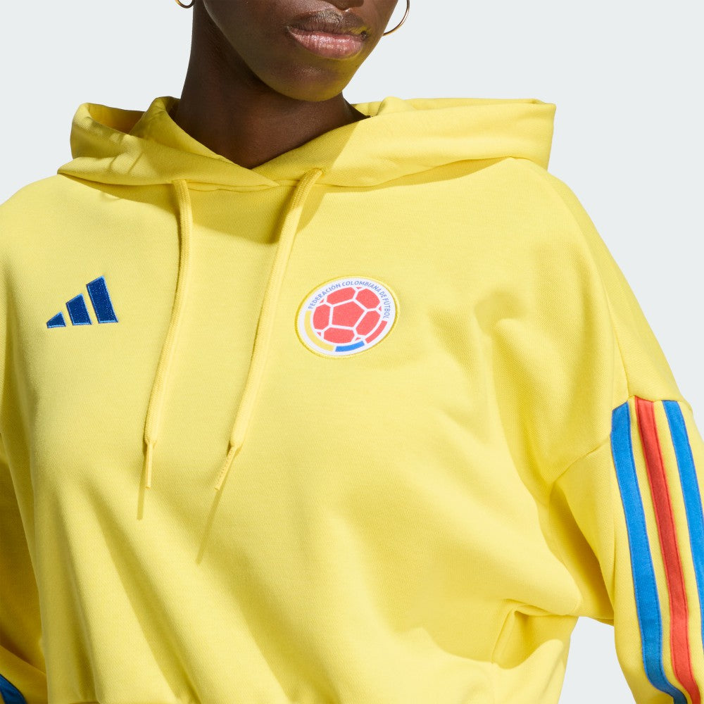 Colombia National Team Women's FIFA x World Cup Alphaskin Cropped Hoodie Yellow - Adidas