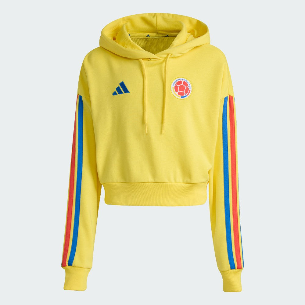 Colombia National Team Women's FIFA x World Cup Alphaskin Cropped Hoodie Yellow - Adidas