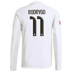 Rodrygo Real Madrid 2025/26 Home Long Sleeve Jersey White - Adidas