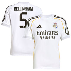 Jude Bellingham Real Madrid Youth 2025/26 Home Replica Jersey White - Adidas