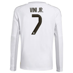 Vini Jr. Real Madrid Youth 2025/26 Home Replica Long Sleeve Jersey White - Adidas