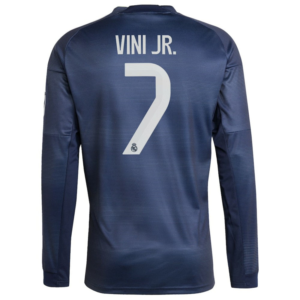 Vini Jr. Real Madrid 2025/26 Home Long Sleeve Replica Player Jersey Blue - Adidas