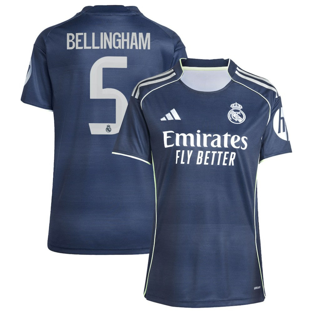 Jude Bellingham Real Madrid Women's 2025/26 Away Replica Player Jersey Blue - Adidas