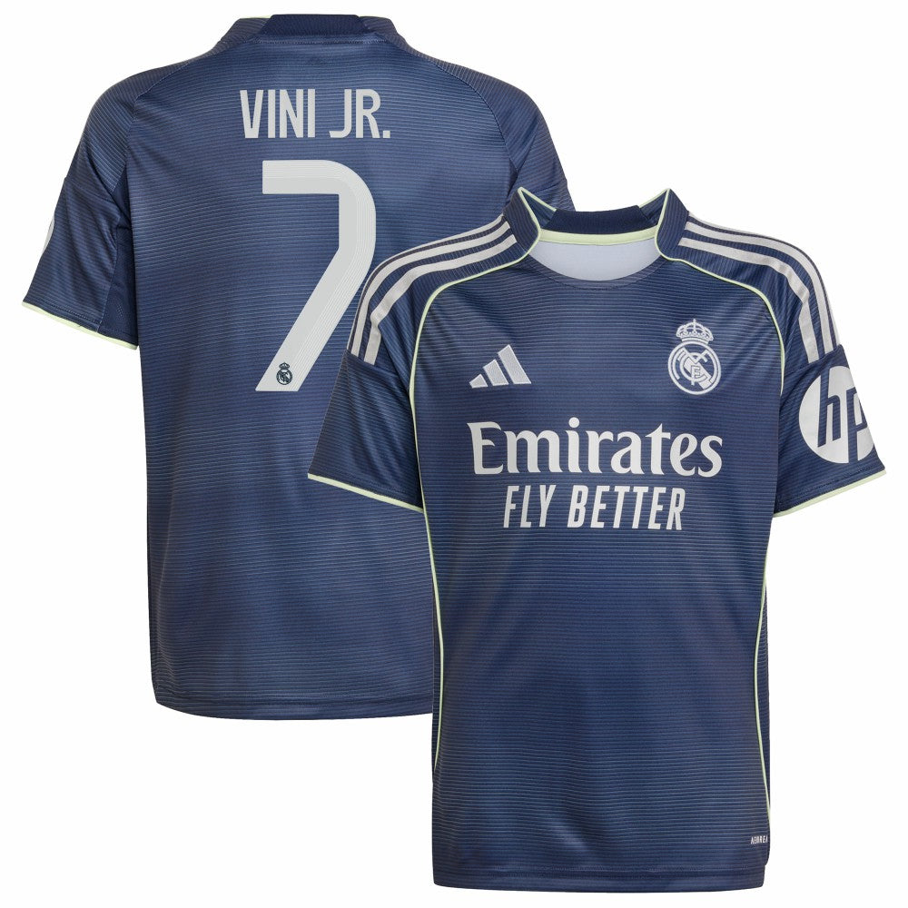 Vini Jr. Real Madrid Youth 2025/26 Away Replica Player Jersey Blue - Adidas