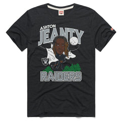 Las Vegas Raiders  Ashton Jeanty  Homage Unisex Caricature Player Graphic Tri-Blend T-Shirt