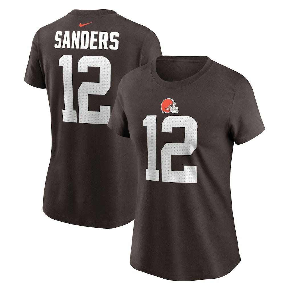 Cleveland Browns Nike Shedeur Sanders  Women's 2025 NFL Draft Name & Number T-Shirt