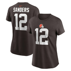 Cleveland Browns Nike Shedeur Sanders  Women's 2025 NFL Draft Name & Number T-Shirt