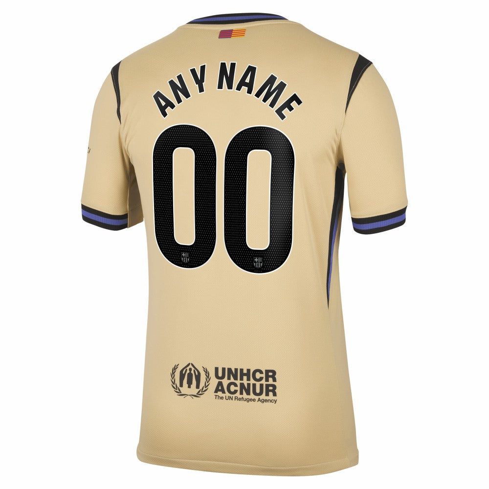 Barcelona 2025/26 Away Stadium Replica Custom Jersey Gold - Nike