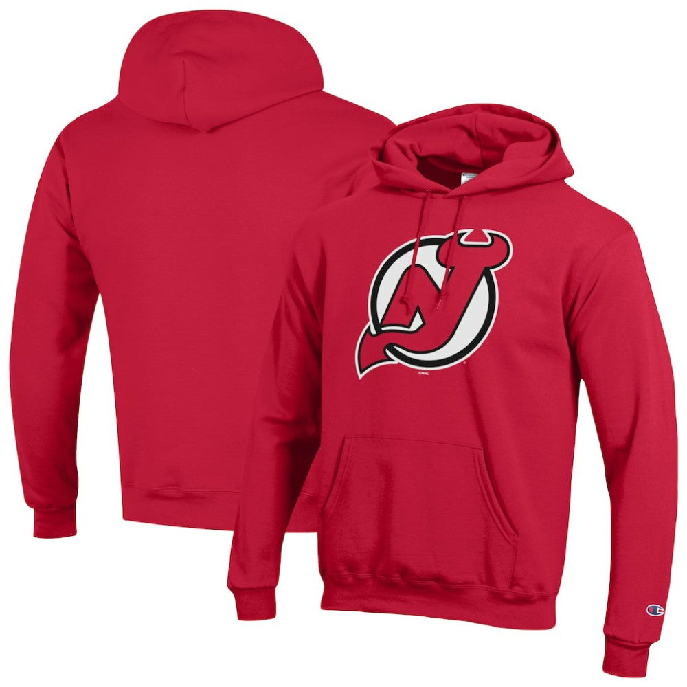 New Jersey Devils Champion Primary Logo 1-Hit Pullover Hoodie For Sale