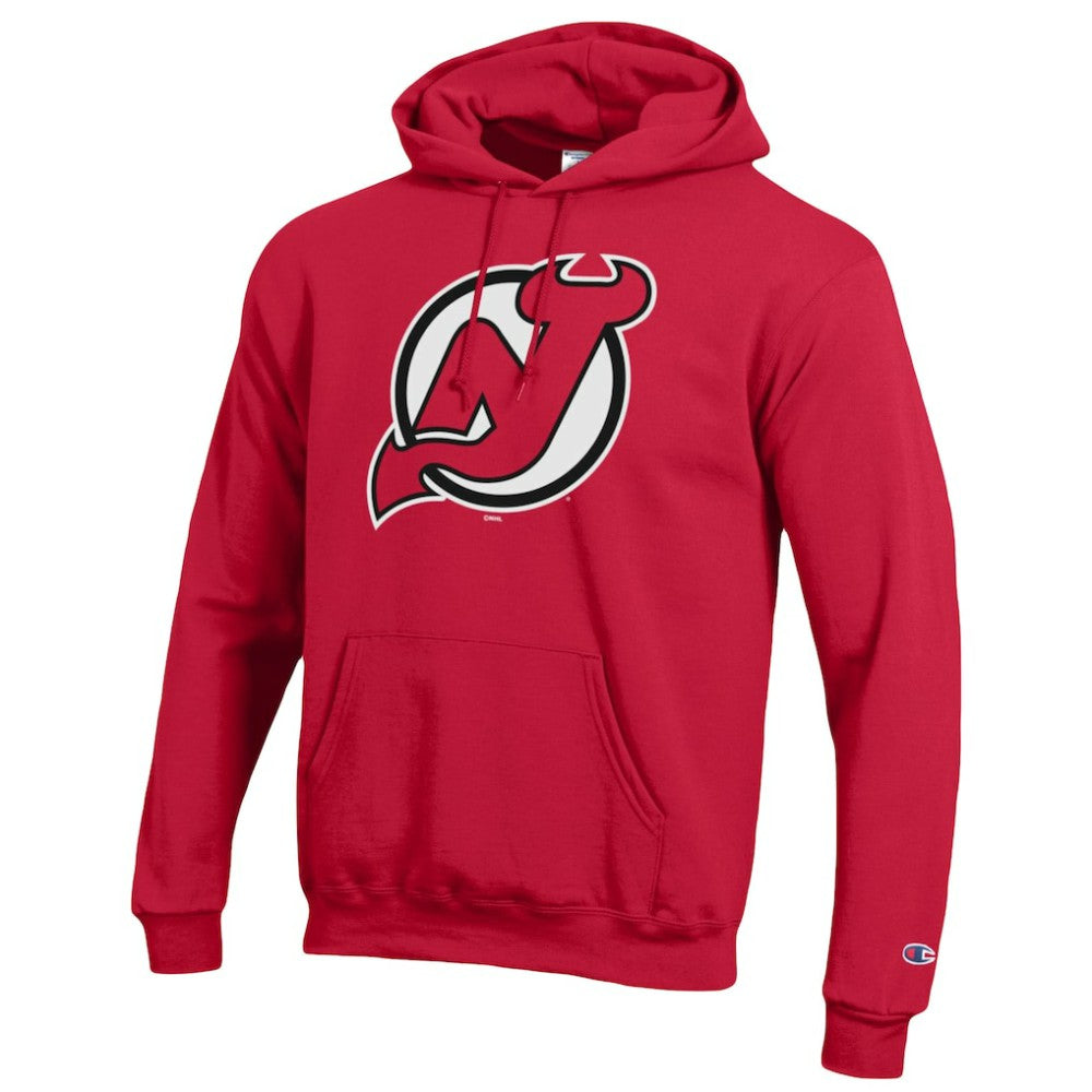 New Jersey Devils Champion Primary Logo 1-Hit Pullover Hoodie For Sale