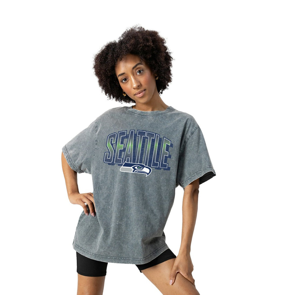 Seattle Seahawks  Gameday Couture Women's Peak Performance Oversized Snow Wash T-Shirt