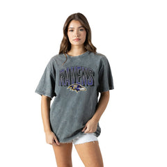 Baltimore Ravens  Gameday Couture Women's Peak Performance Oversized Snow Wash T-Shirt