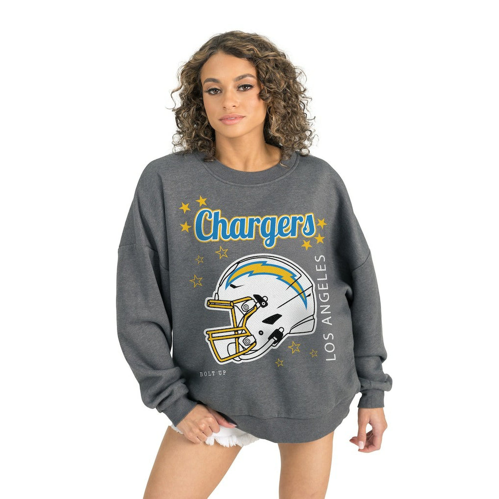 Los Angeles Chargers  Gameday Couture Women's Ready to Rumble Premium Fleece Pullover Sweatshirt