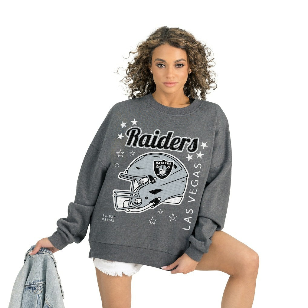Las Vegas Raiders  Gameday Couture Women's Ready to Rumble Premium Fleece Pullover Sweatshirt