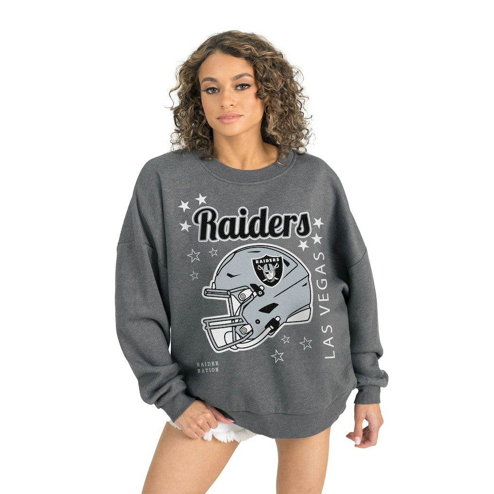 Las Vegas Raiders  Gameday Couture Women's Ready to Rumble Premium Fleece Pullover Sweatshirt