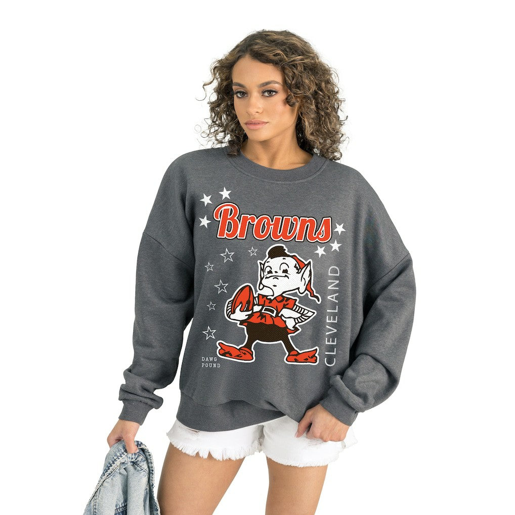 Cleveland Browns  Gameday Couture Women's Ready to Rumble Premium Fleece Pullover Sweatshirt