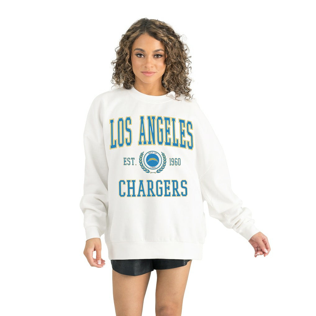 Los Angeles Chargers  Gameday Couture Women's Timeless Triumph Premium Fleece Pullover Sweatshirt