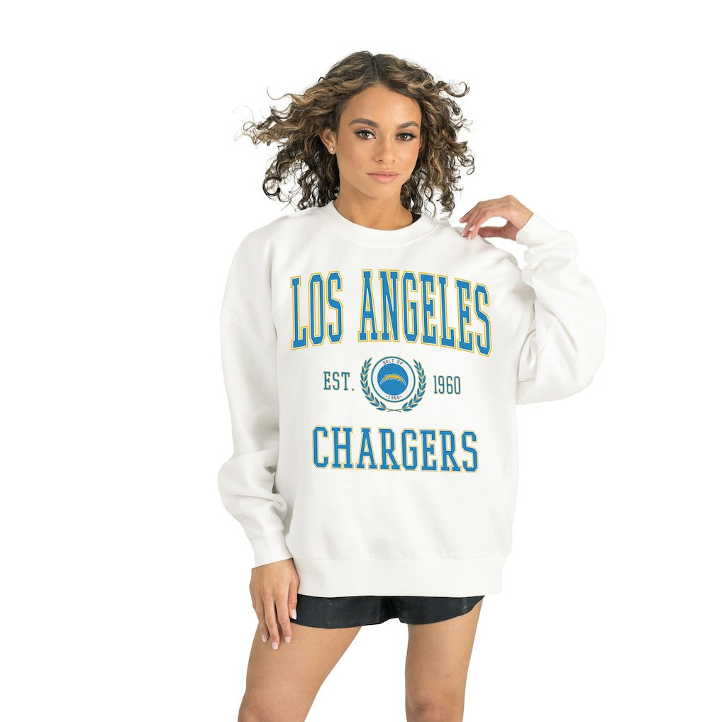 Los Angeles Chargers  Gameday Couture Women's Timeless Triumph Premium Fleece Pullover Sweatshirt