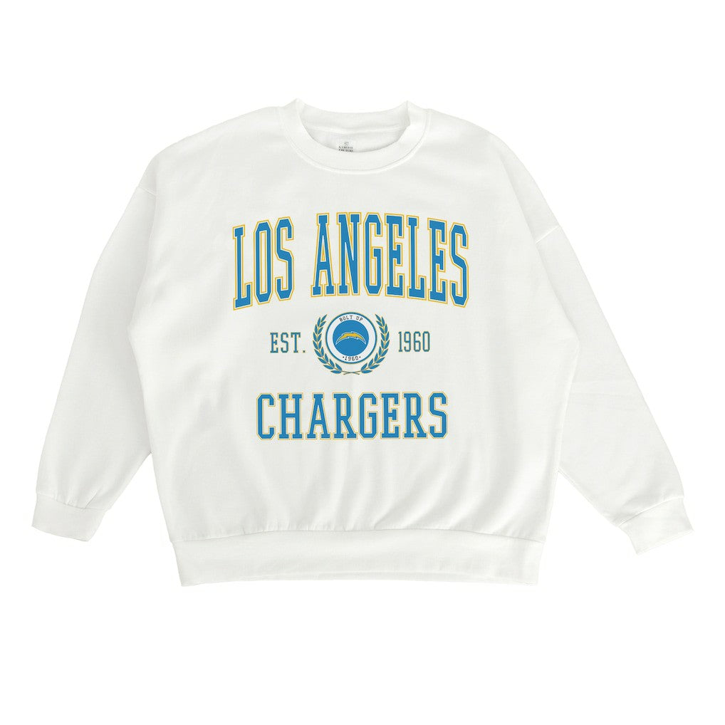 Los Angeles Chargers  Gameday Couture Women's Timeless Triumph Premium Fleece Pullover Sweatshirt