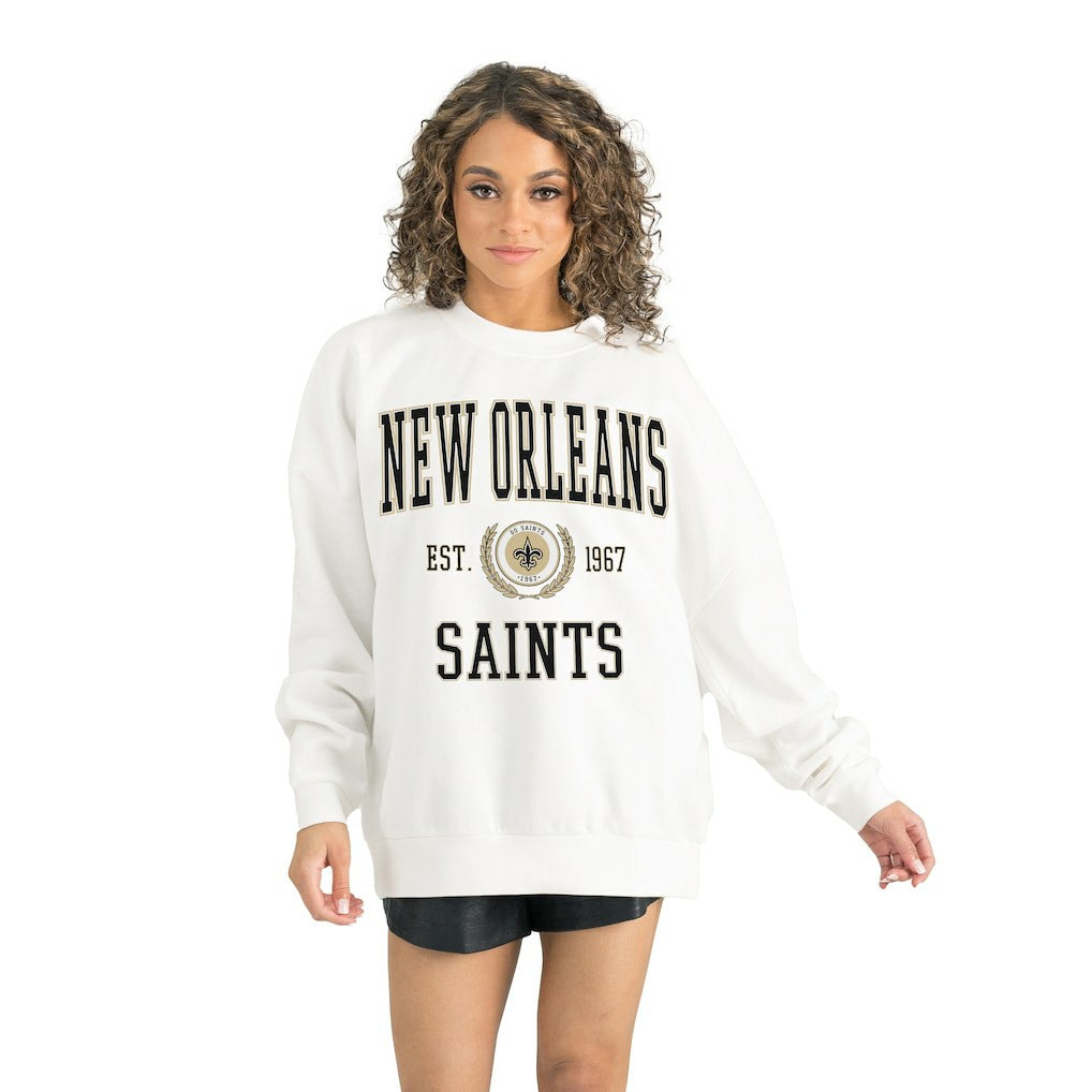 New Orleans Saints  Gameday Couture Women's Timeless Triumph Premium Fleece Pullover Sweatshirt