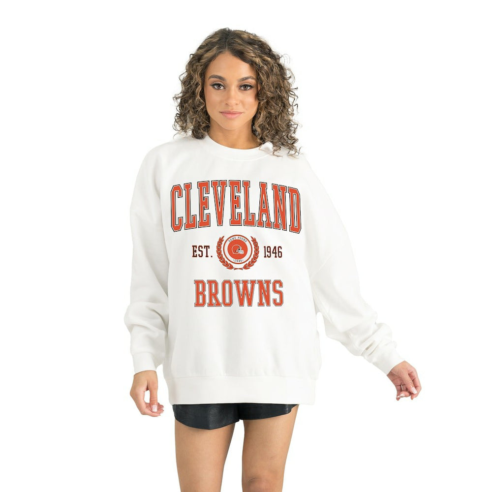 Cleveland Browns  Gameday Couture Women's Timeless Triumph Premium Fleece Pullover Sweatshirt