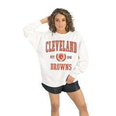 Cleveland Browns  Gameday Couture Women's Timeless Triumph Premium Fleece Pullover Sweatshirt