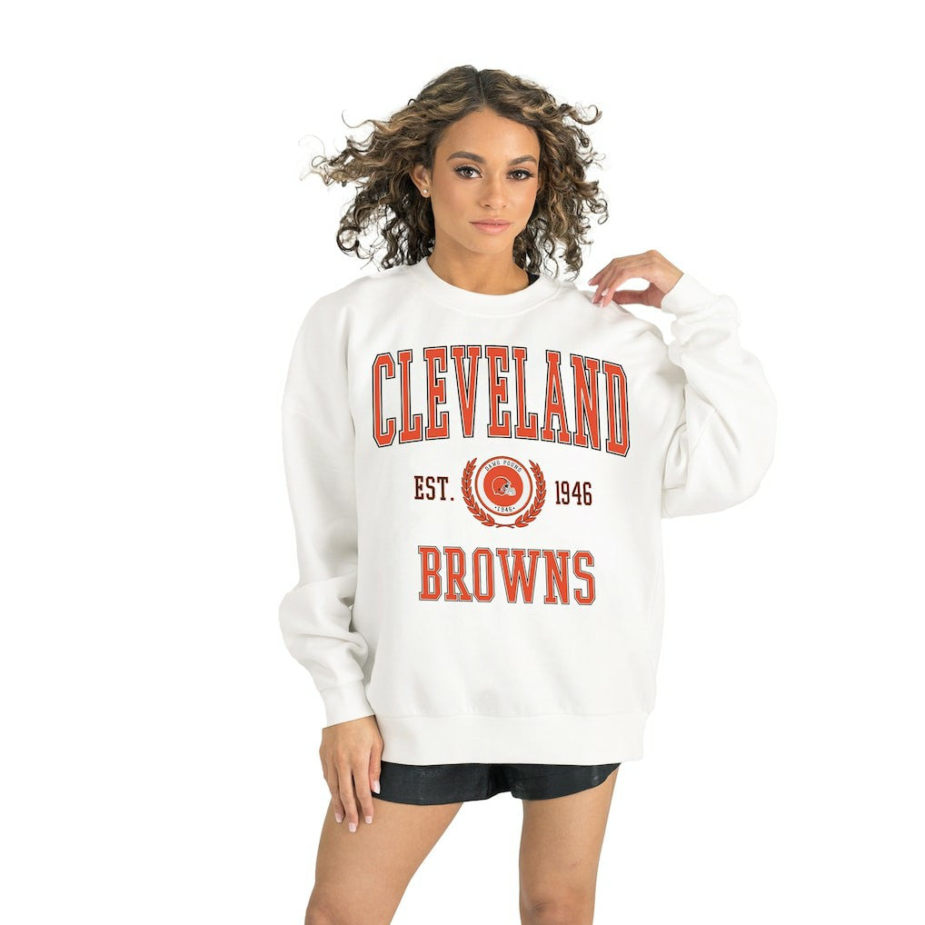 Cleveland Browns  Gameday Couture Women's Timeless Triumph Premium Fleece Pullover Sweatshirt