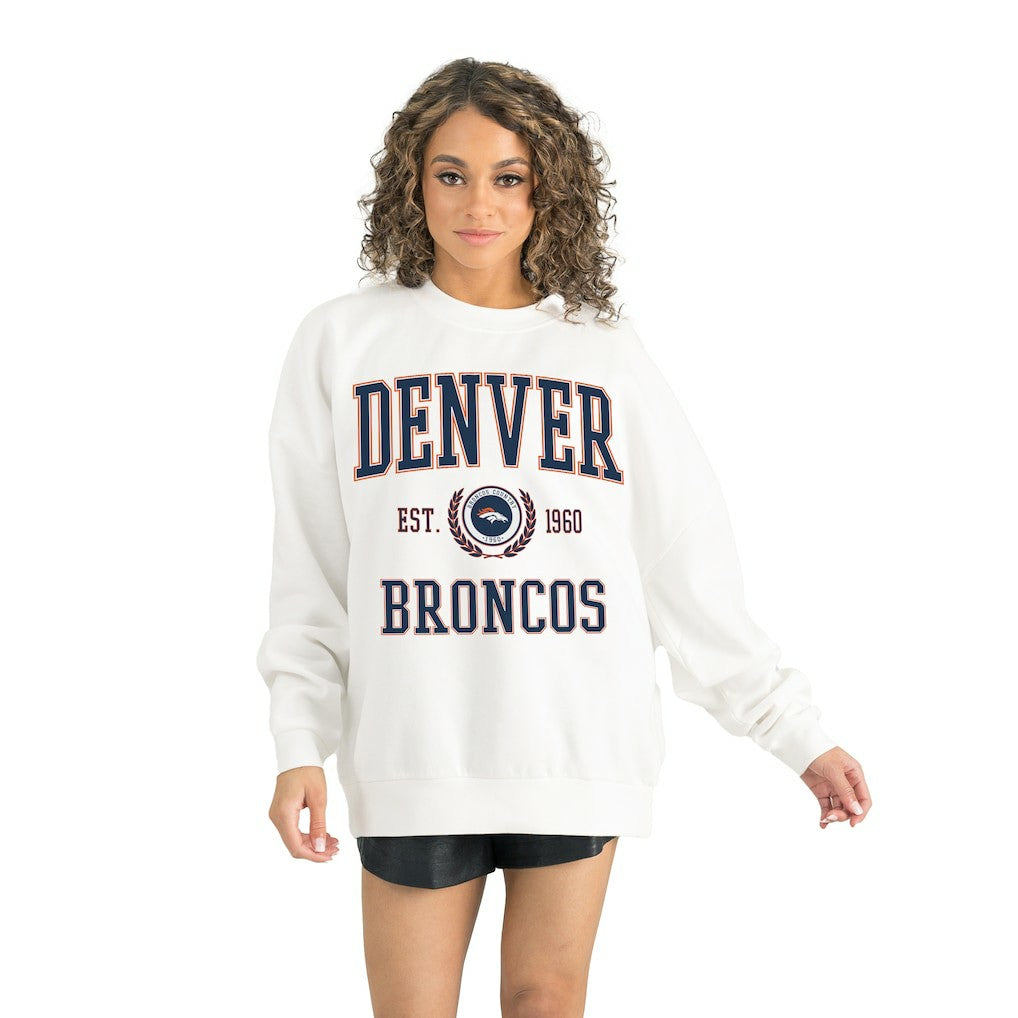 Denver Broncos  Gameday Couture Women's Timeless Triumph Premium Fleece Pullover Sweatshirt