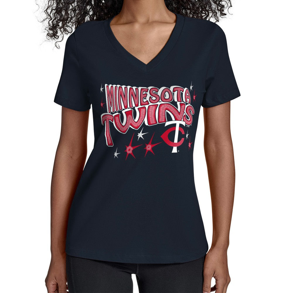 Minnesota Twins Starter Women's Fireworks V-Neck T-Shirt | MLB Shop