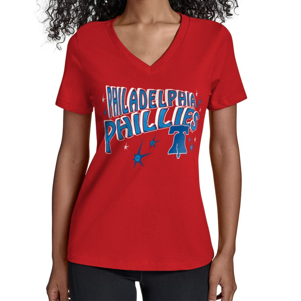 Philadelphia Phillies Starter Women's Fireworks V-Neck T-Shirt | MLB Near me