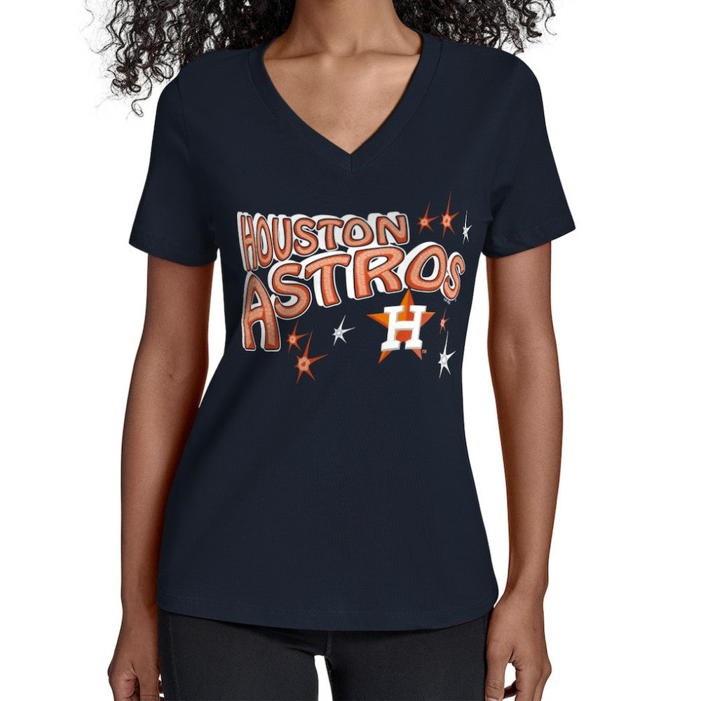Houston Astros Starter Women's Fireworks V-Neck T-Shirt | MLB Discount