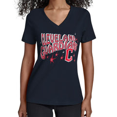 Cleveland Guardians Starter Women's Fireworks V-Neck T-Shirt | MLB Shop