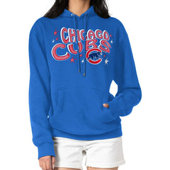 Chicago Cubs Starter Women's Fireworks Fleece Tri-Blend Pullover Hoodie | MLB Near me