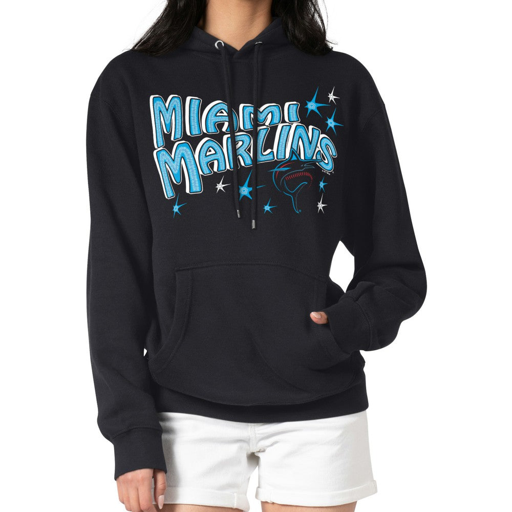 Miami Marlins Starter Women's Fireworks Fleece Tri-Blend Pullover Hoodie | MLB US