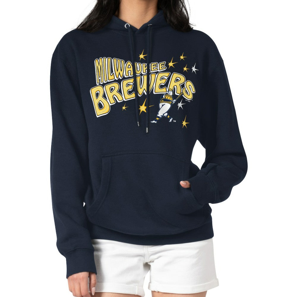 Milwaukee Brewers Starter Women's Fireworks Fleece Tri-Blend Pullover Hoodie | MLB US