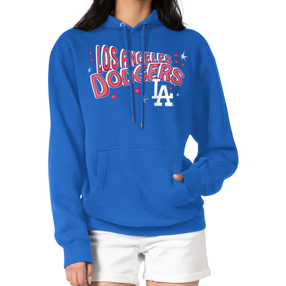 Los Angeles Dodgers Starter Women's Fireworks Fleece Tri-Blend Pullover Hoodie | MLB For sale