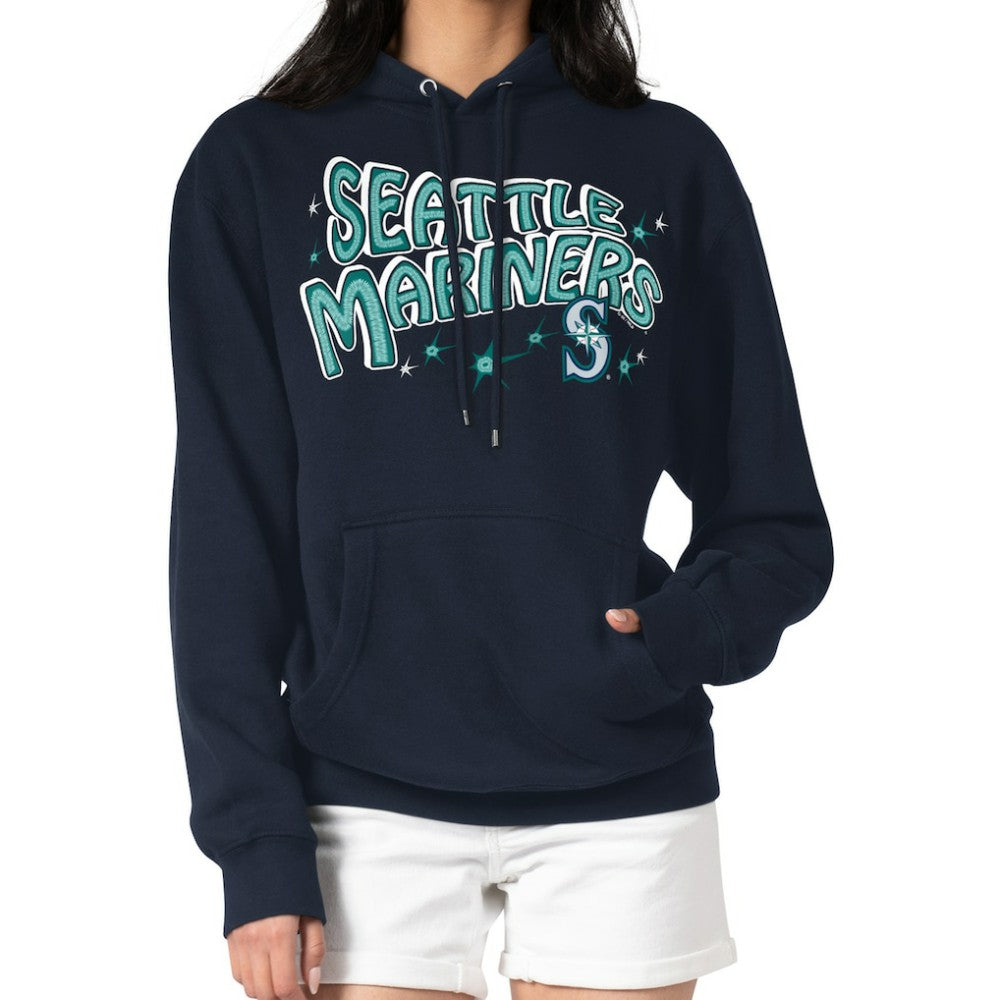 Seattle Mariners Starter Women's Fireworks Fleece Tri-Blend Pullover Hoodie | MLB Sale