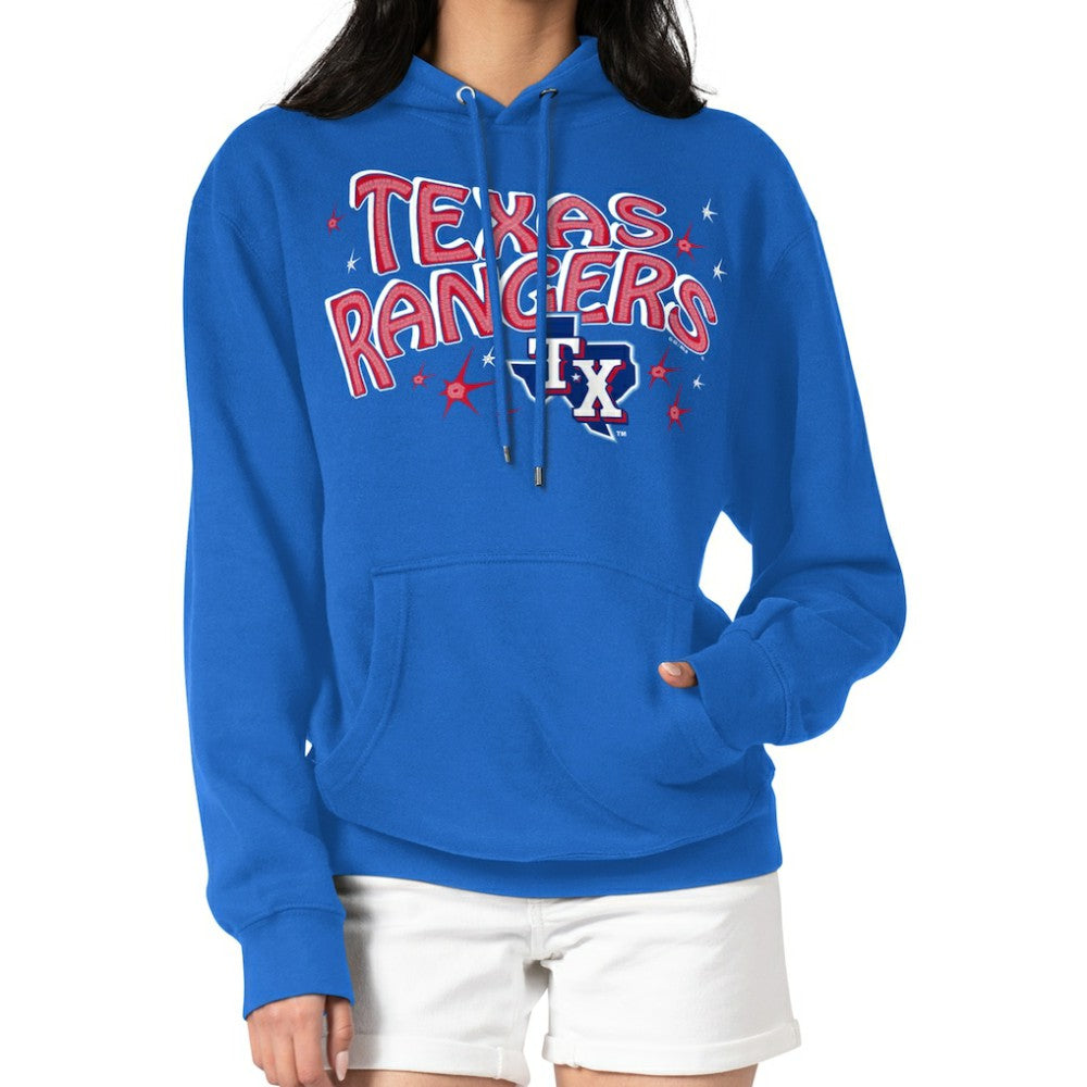 Texas Rangers Starter Women's Fireworks Fleece Tri-Blend Pullover Hoodie | MLB For sale