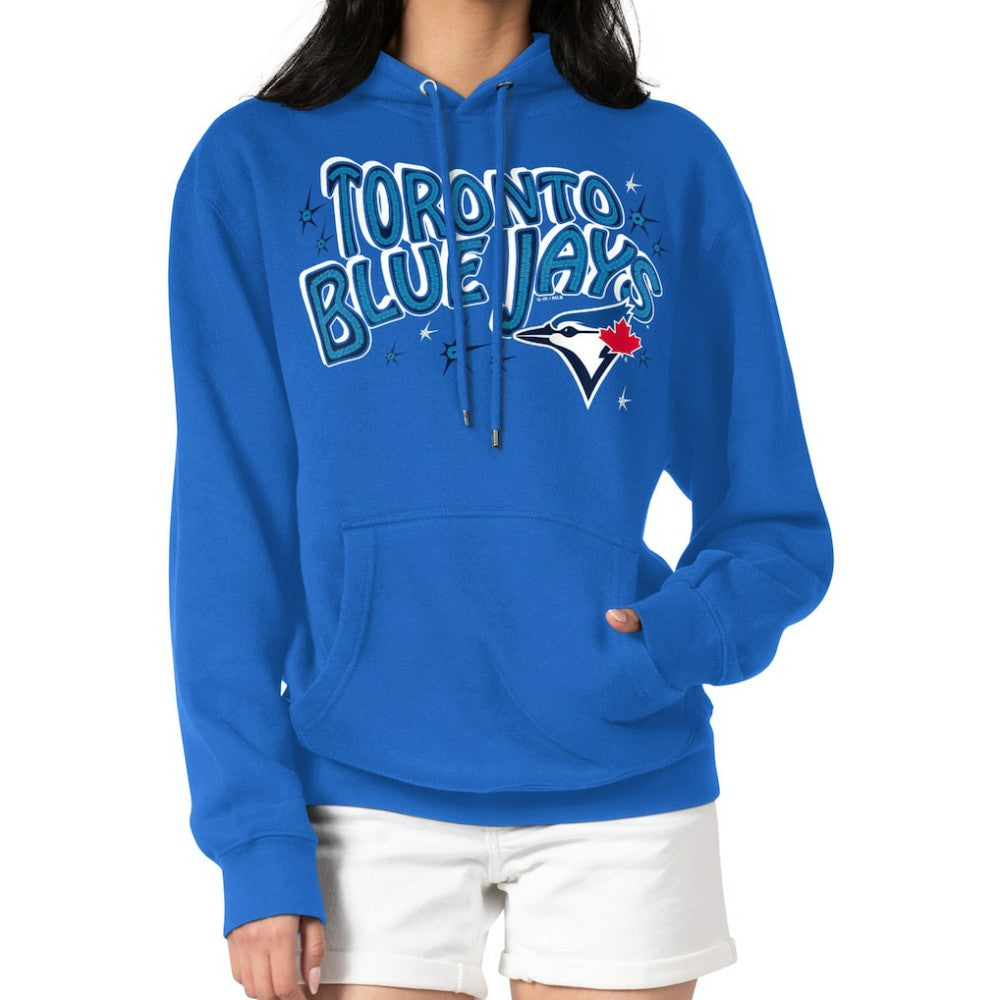 Toronto Blue Jays Starter Women's Fireworks Fleece Tri-Blend Pullover Hoodie | MLB Sale