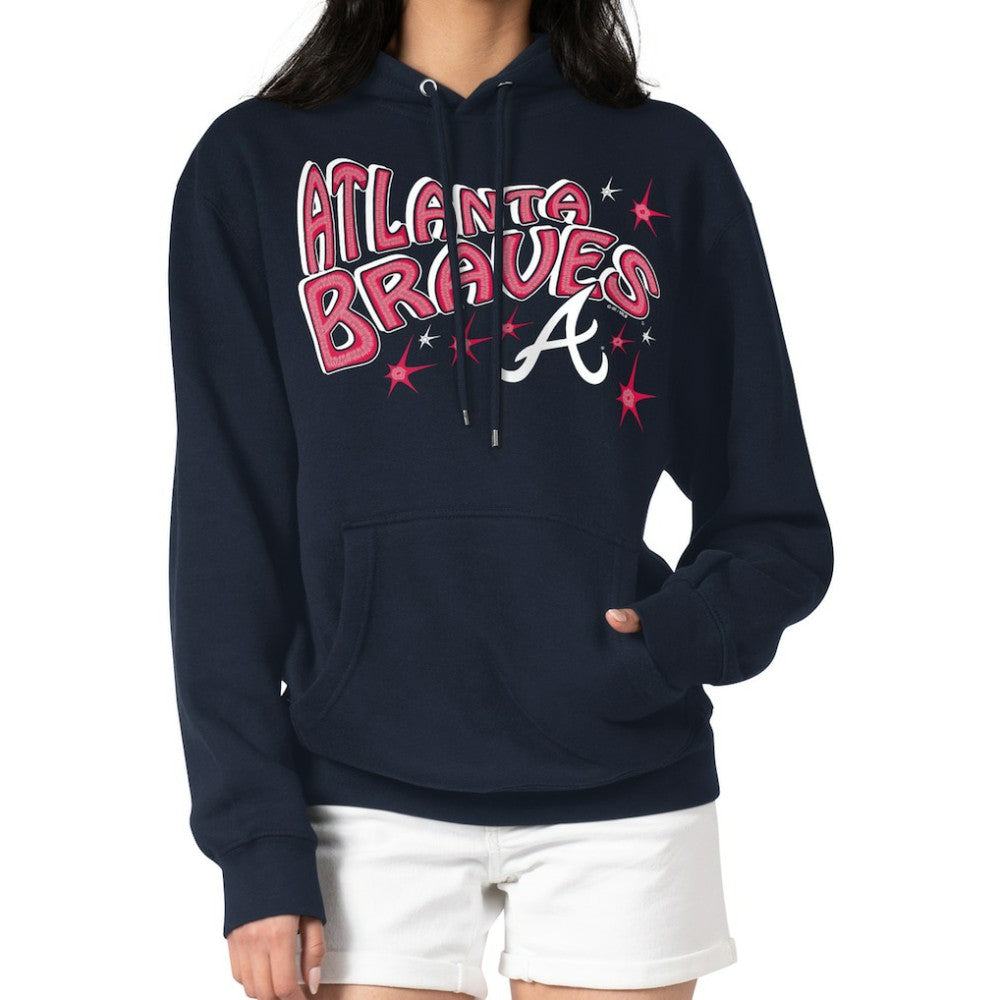 Atlanta Braves Starter Women's Fireworks Fleece Tri-Blend Pullover Hoodie | MLB Shop