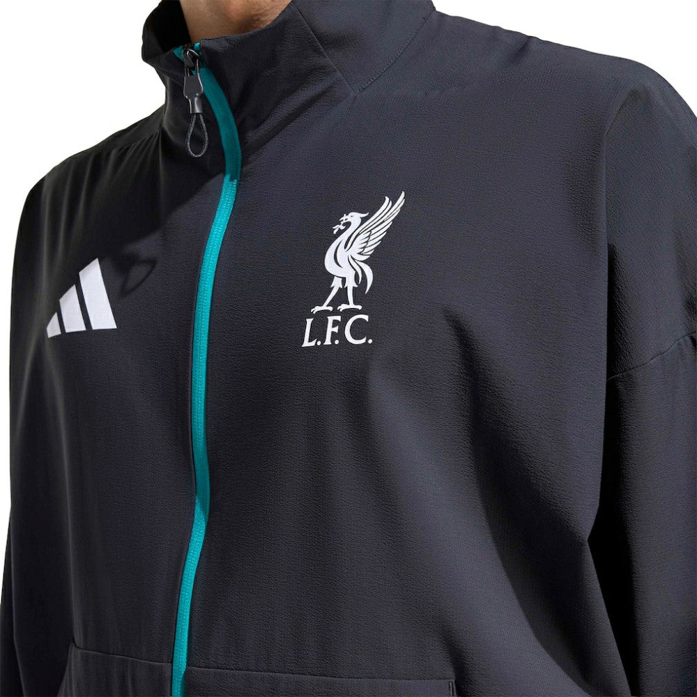 Liverpool 2025/26 Club Anthem Full-Zip Jacket Black - Adidas