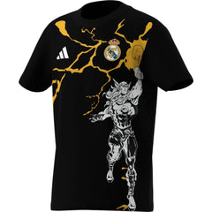 Real Madrid x Marvel Youth Graphic T-Shirt Black - Adidas
