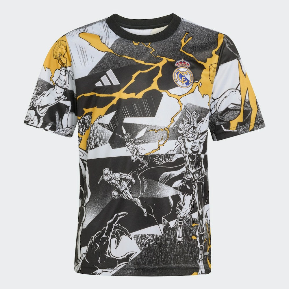 Real Madrid x Marvel Youth AEROREADY 2025/26 Pre-Match Top White - Adidas