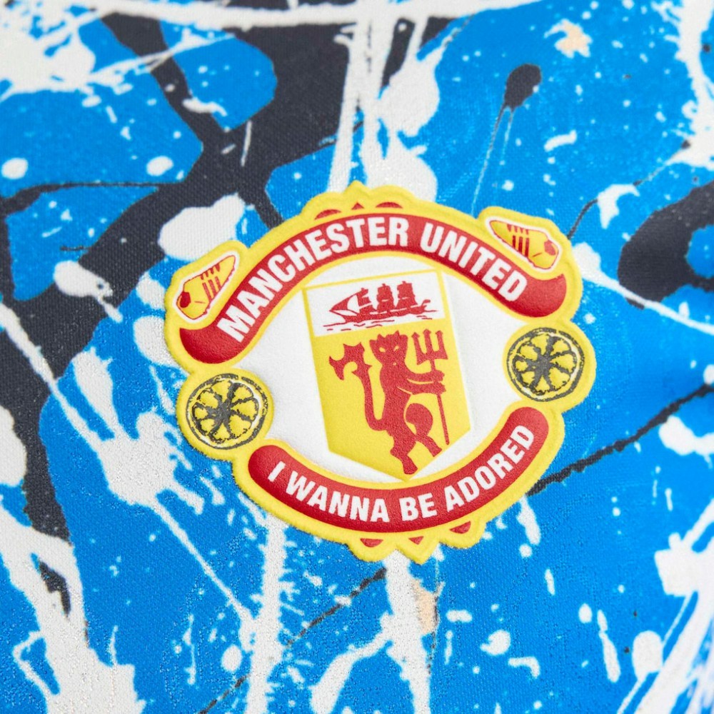 Manchester United X Stone Roses Long Sleeve Replica Jersey Blue - Adidas