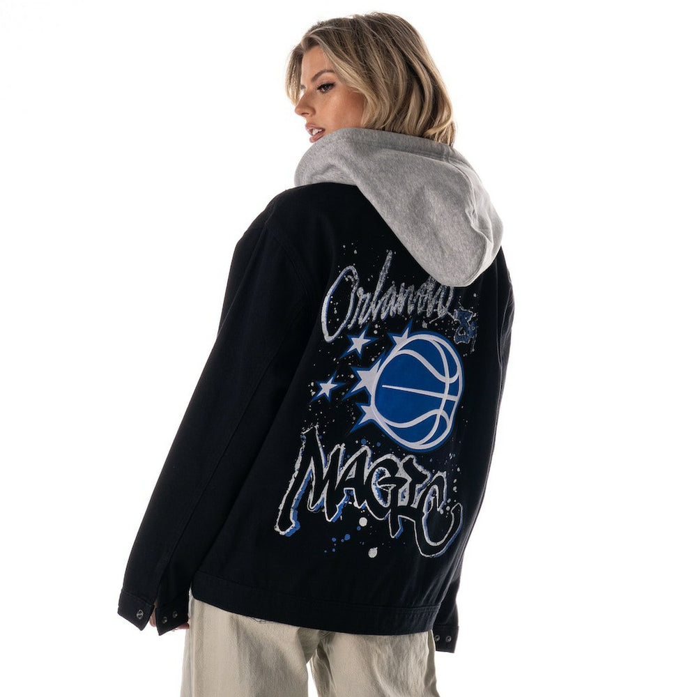 Orlando Magic The Wild Collective Unisex Full-Button Denim Hooded Jacket For Sale